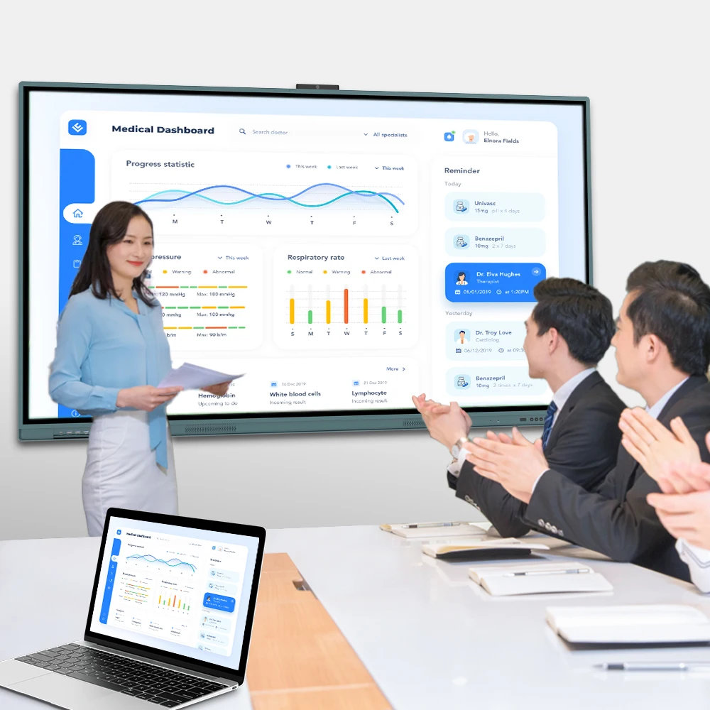 Factory direct sale 65 75 inch touch screen 4k display interactive smart board whiteboard for class teaching
