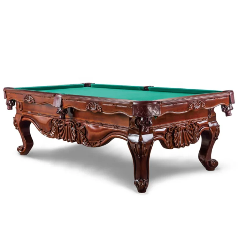 2021 Custom Carved Solid Oak Wood Pool Table 8ft