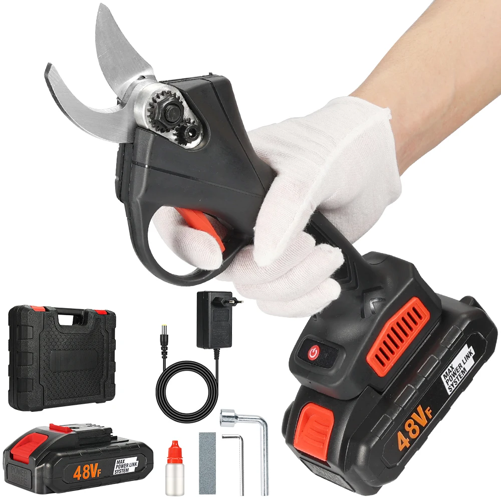 21V Electric Power Shears Cordless Pruning Scissor for Garden 25mm Cutting Capacity with 1 Batteries and Charger