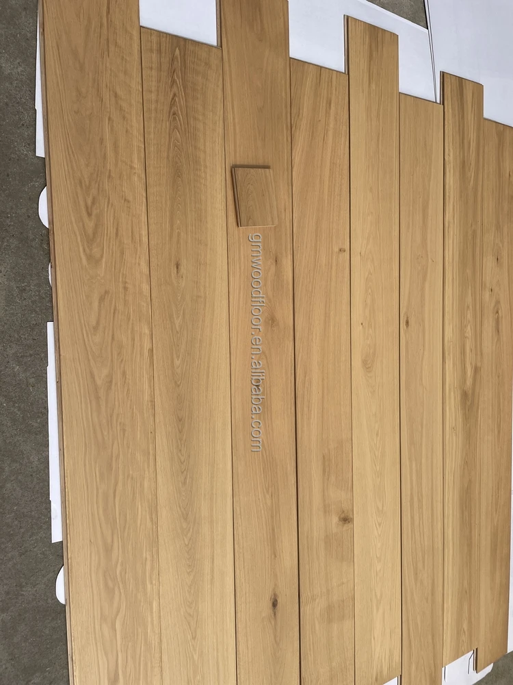 240mm wide multi layer click lock natural UV oil finished oak engineered flooring white oak wooden parquet for bedrooms