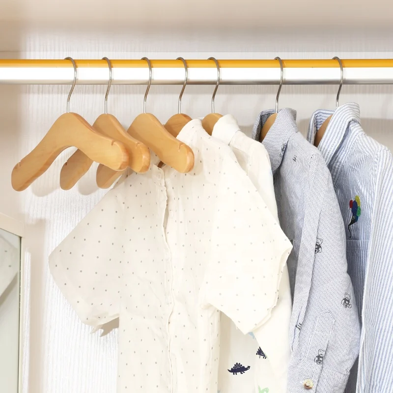 Wholesale Colorful Non Slip Wooden Baby Kids Clothes Hanger For Children Room