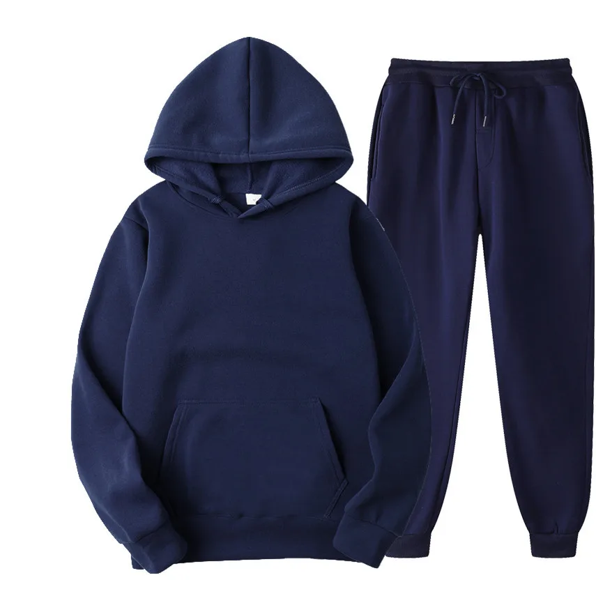 Wholesale hoodies without drawstring  womens sweatshirt and pant hooded sets