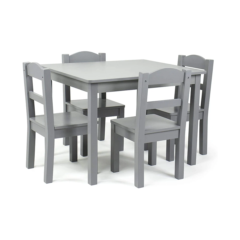 Kids Wood Table and Chair Set Modern Table and 4 Chair Set Children Furniture