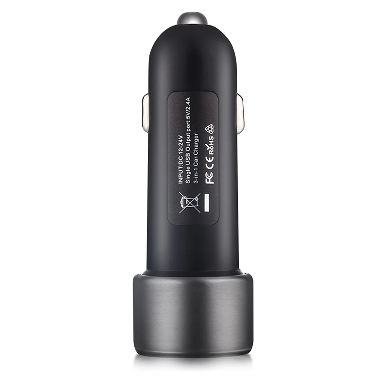 3 IN 1 Car Window Breaker Seat Belt Cutter Dual USB Fast Charging Car Charger Adapter