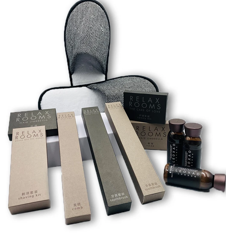 Custom 5 Star Disposable hotel amenities for Hotels Guest Toiletries Kit