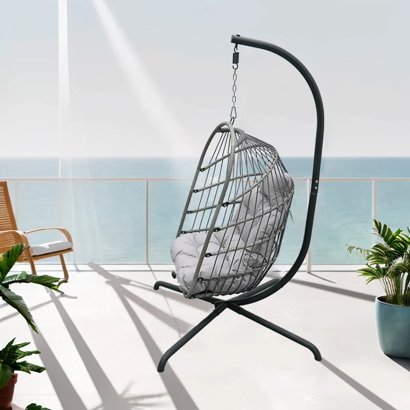 Recommend Factory Price Garden Swing Chair Outdoor Courtyard Egg Swing Chair Outdoor Patio Swing for Hotel