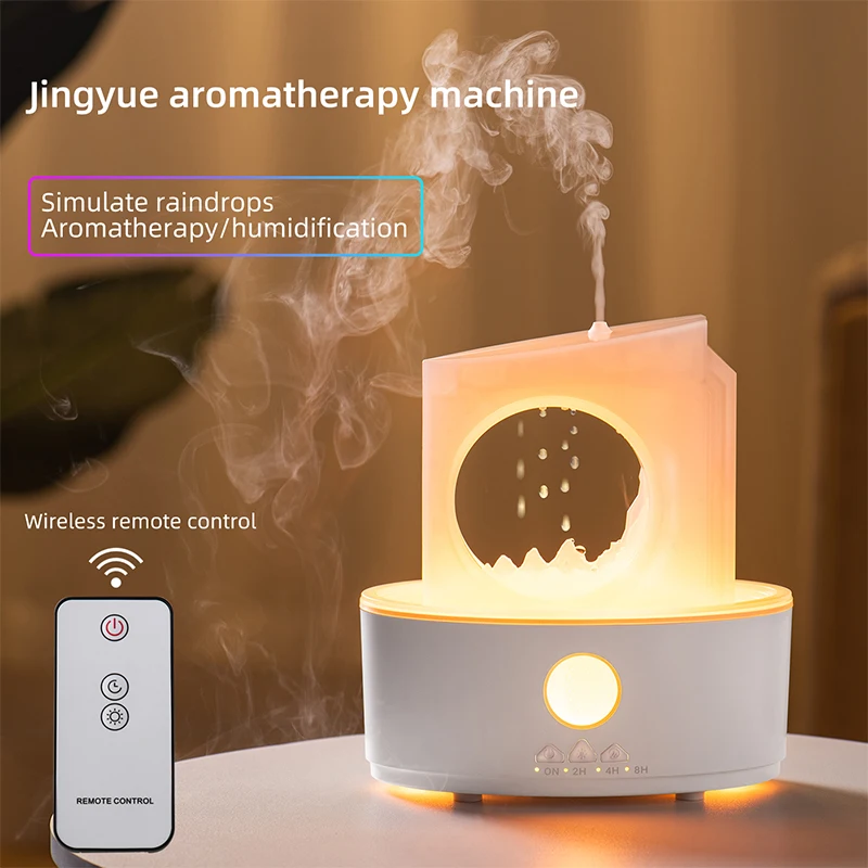 Fast Shipping Raindrop Aroma Diffuser Rain Fall Fogger Lamp Raindrop Aroma Essential Oil Humidifier Rain Cloud Diffuser Warm
