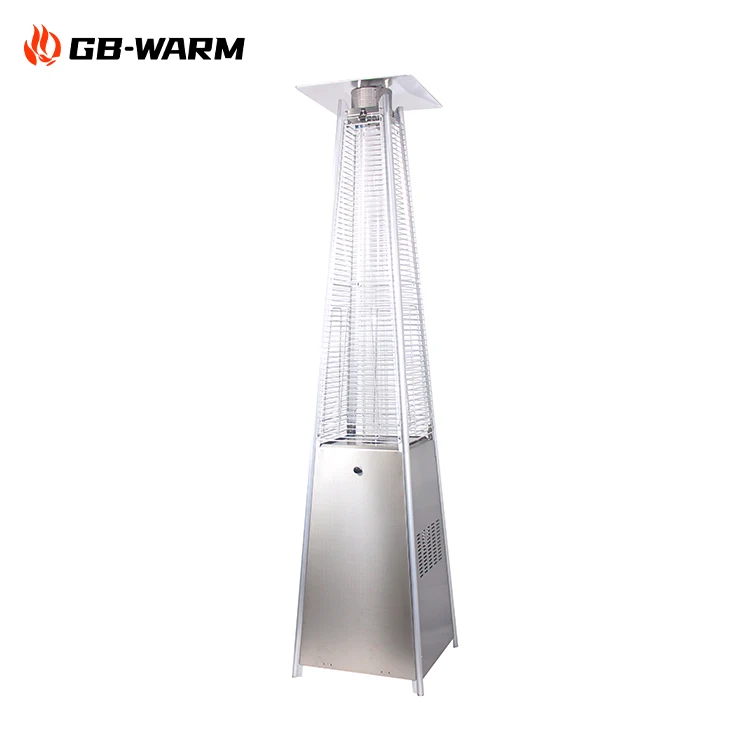 Factory 13KW Pyramid gas patio heater stainless steel classic PE cover outdoor use glass tube