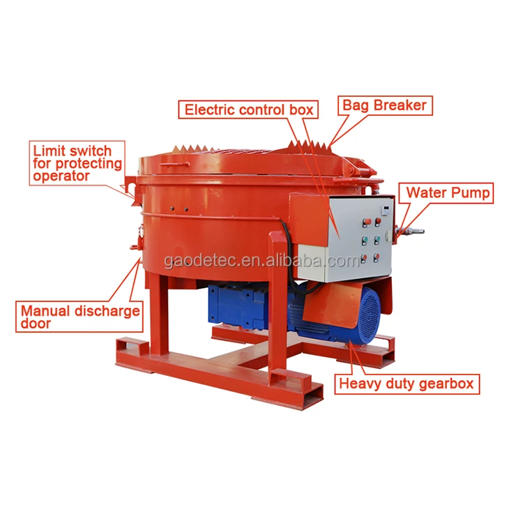500kg electric refractory pan mixer in steelmaking process for mixing high alumina bricks and aluminum silicate bricks