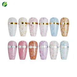 high quality nail supplier odm oem custom logo soak off painless foil flakes base two step glitter color gel nail polish