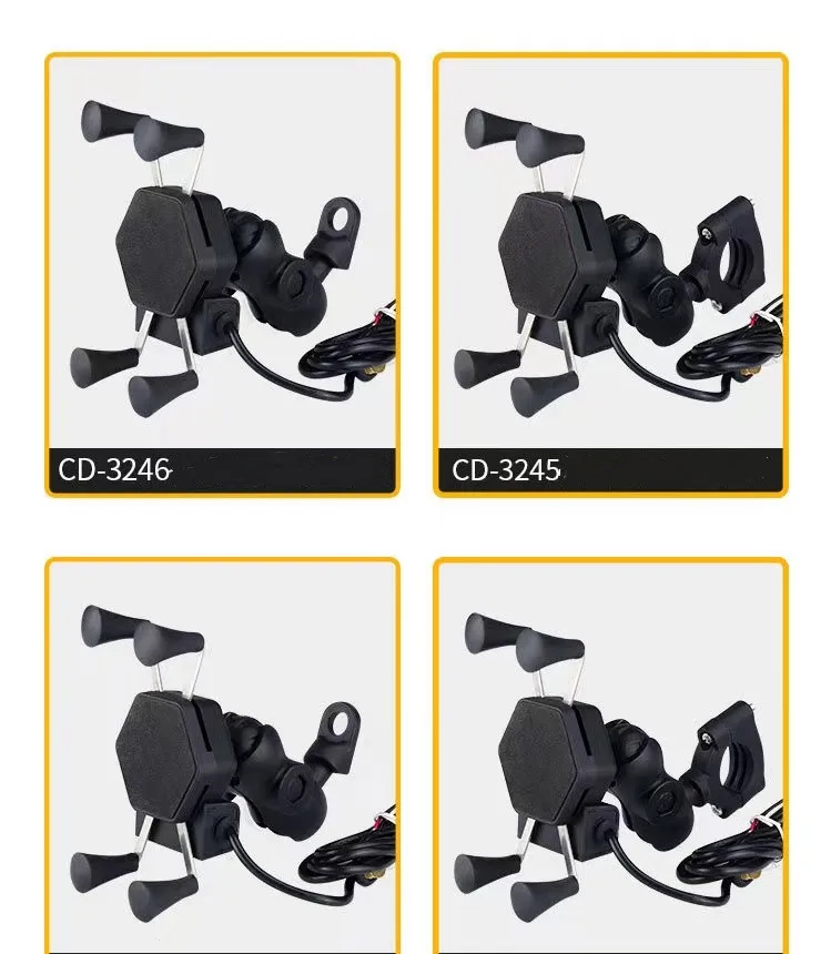 Wholesale Motorcycle mobile phone holder electric bike modified USB charger mirror seat adjustable mobile phone holder