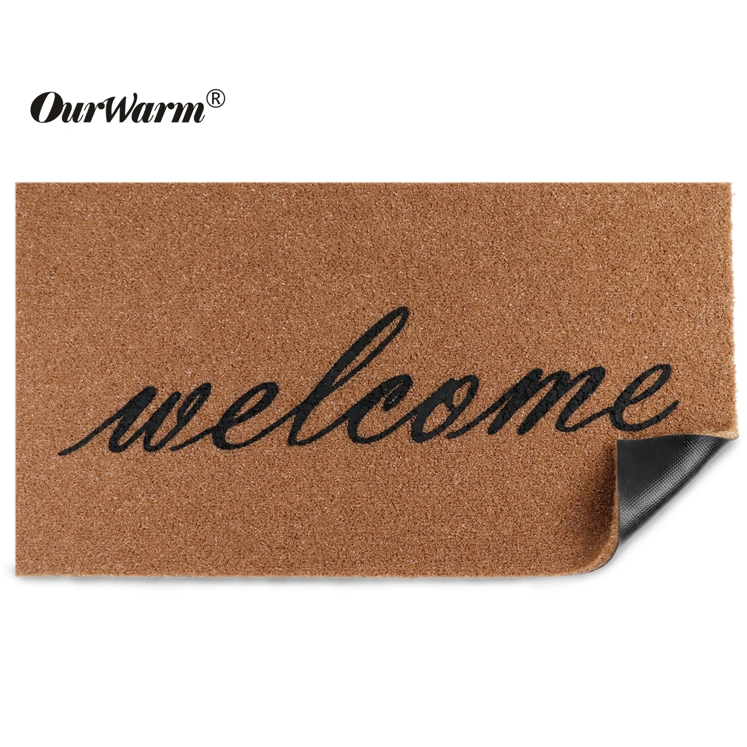 OurWarm Custom Wholesale Outdoor Indoor Antislip Plain Coir Welcome Door Mats For Front Door