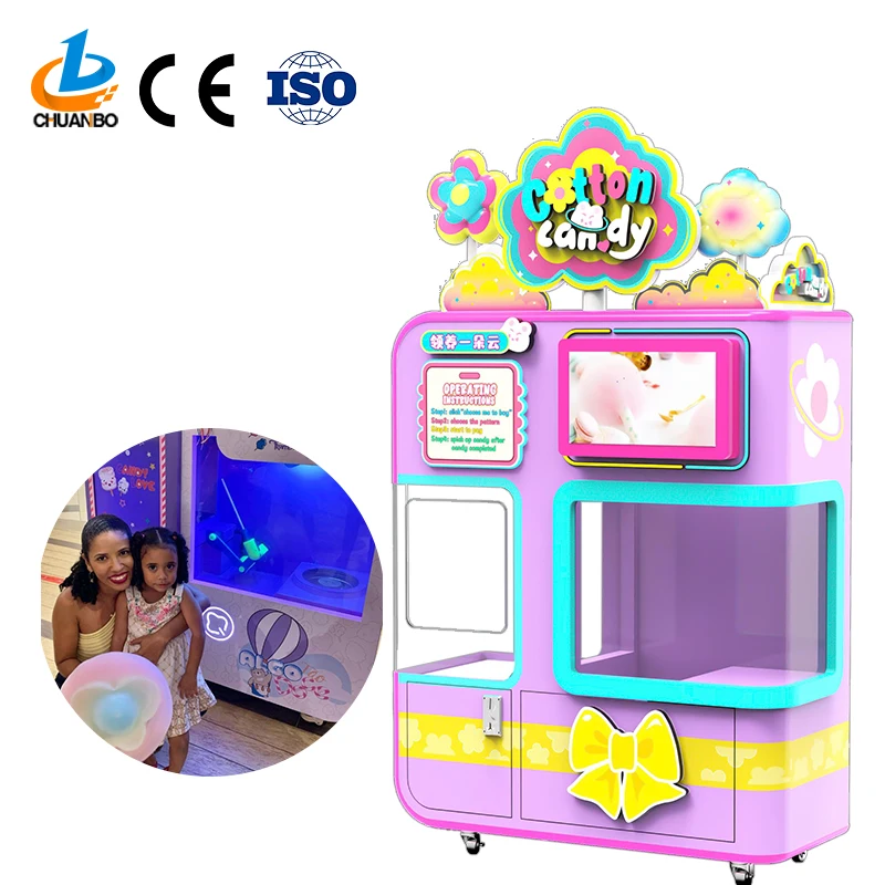 Manufacture Factory Electric candy cotton machine CB530 Full Automatic Cotton Candy Vending Machine For Small Business