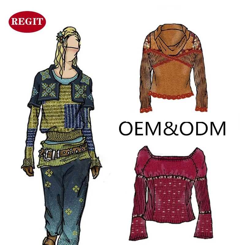  OEM & ODM фабрика индивидуальные Инженерные чертежи образец одежды женский вязаный свитер жилет маленькая партия обработки