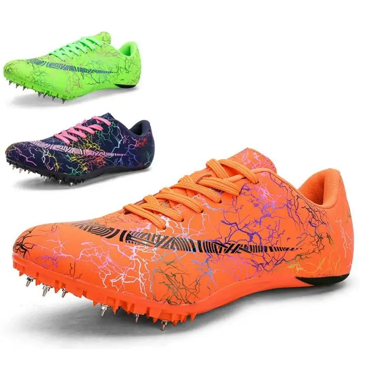 Профессиональные спортивные беговые кроссовки с шипами мужские и женские кроссовки для отслеживания и езды на природе обувь из утки мандарина обувь для спринтера размер 35-45
