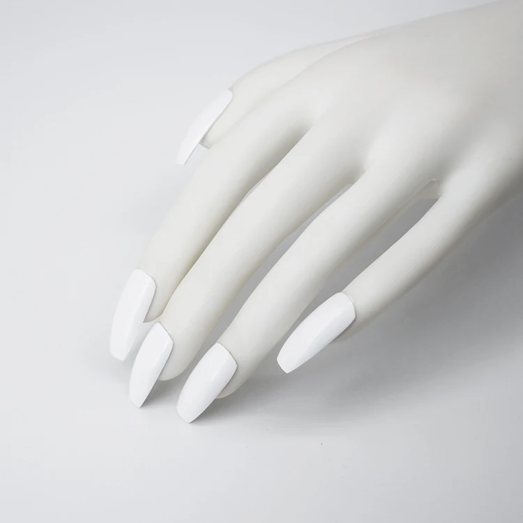 Practice Hand for Acrylic Nails Silicone Nail Hand Practice Upgrade Nail Tips, Flexible Practice Mannequin Hand with 50 PCSTips