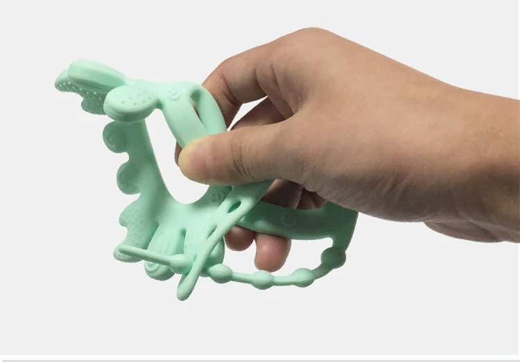 BPA Free Pink Adjustable Strap Anti Droppi Fun Crab Design Silicone Baby Wrist Teether Bracelet Sensory Teething Toy for Infants