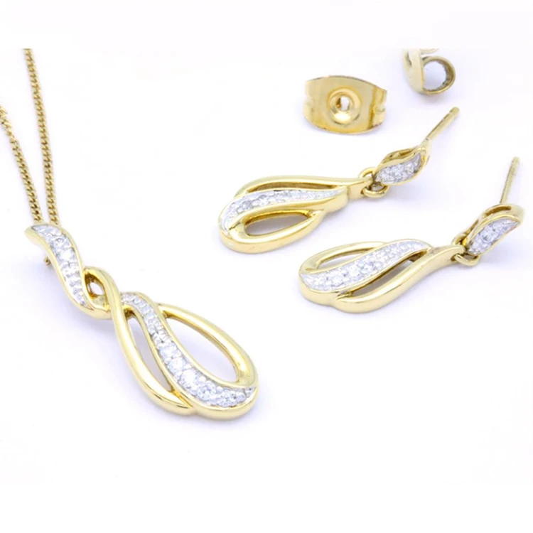 Custom made 18K 14K 9K Yellow Gold with Rhodium plated Natural Diamond Classic Pendant bijoux femme