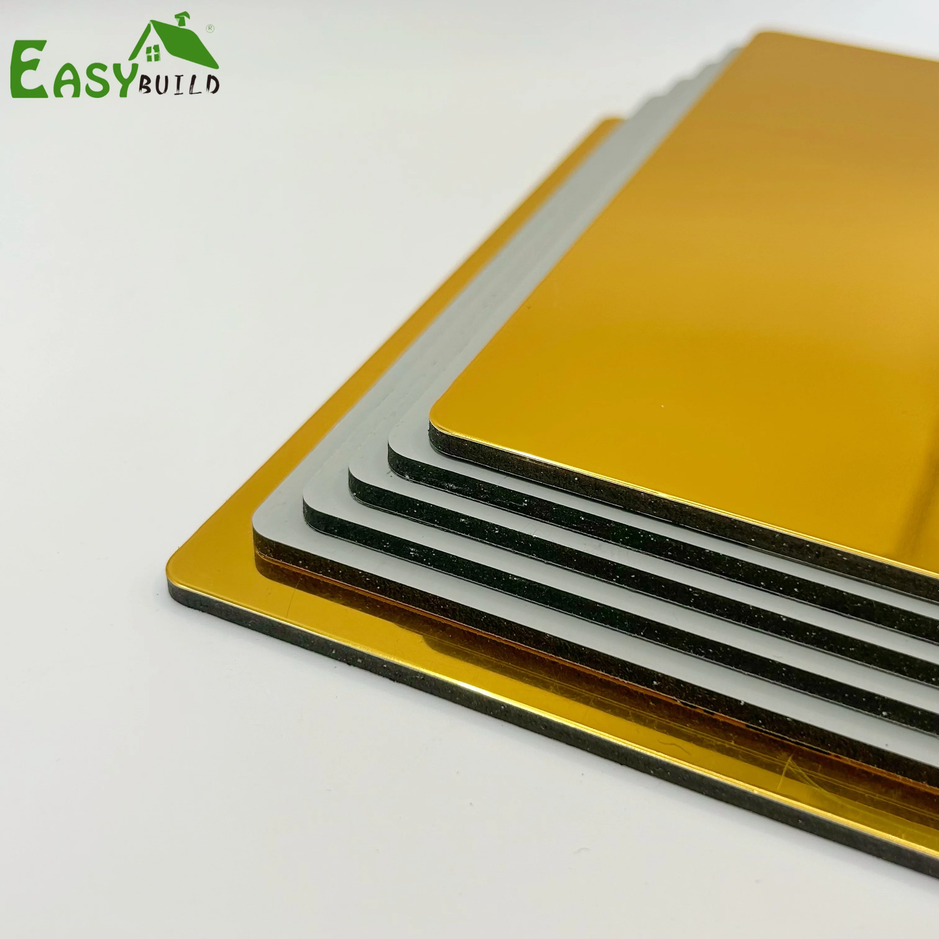 Factory purchase Gold Or Silver Mirror Aluminum Composite Panel decorative material