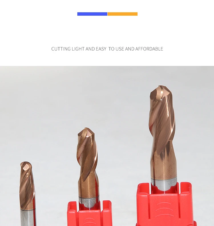 Solid Carbide 2 Flute HRC55 Ball Nose End Mill Cutters