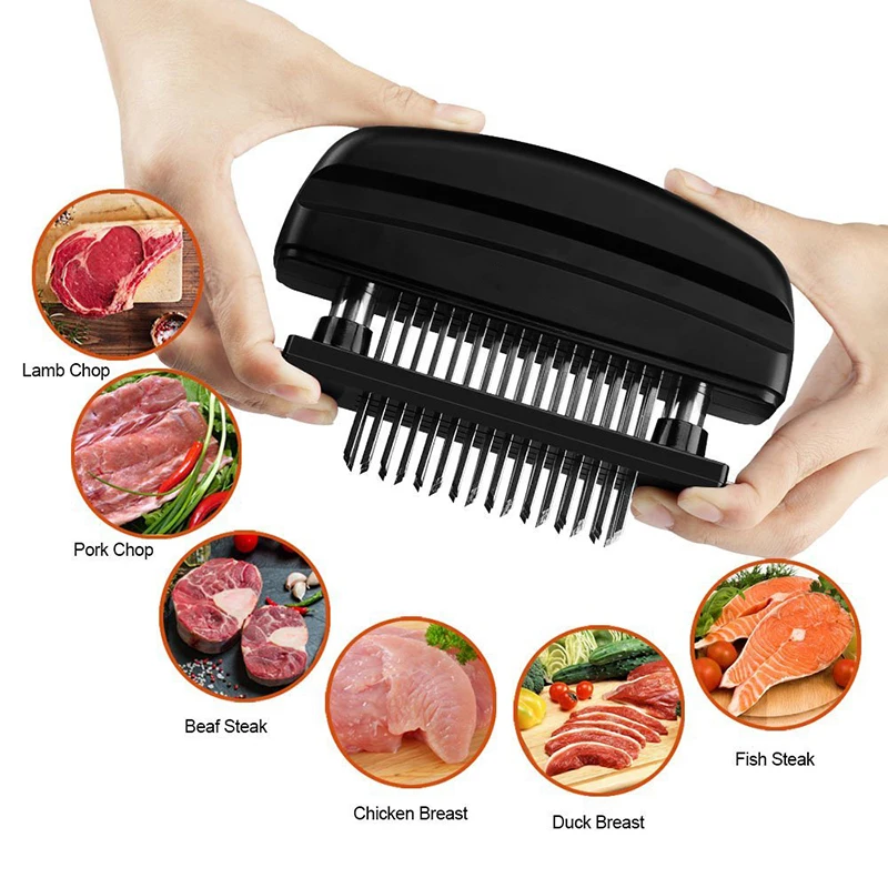 48 Blades Stainless Steel Manual Beaf Steak Mallet Meat Tenderizer Pounder Hammer Needle Kitchen Accessories Gadgets Tools