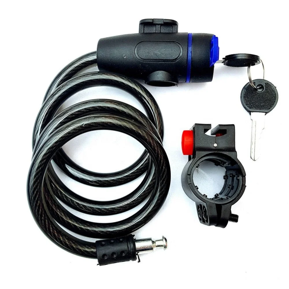 Hot Sale Anti-Theft Bike Bicycle Lock Stainless Steel Cable Coil For Castle Motorcycle Cycle MTB Bike Security Lock with 2 Key