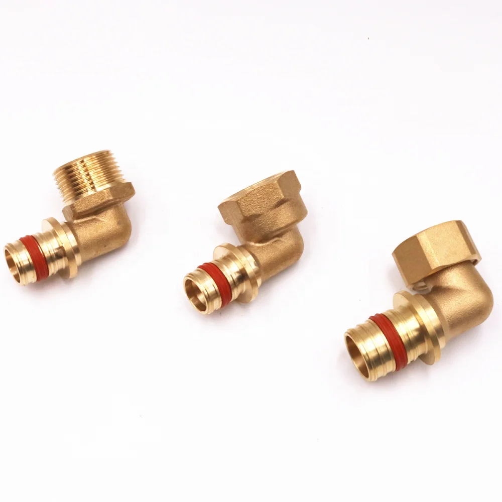Brass slip-on fittings for plumbing PEX pipes joints equal reducing tee International Standard