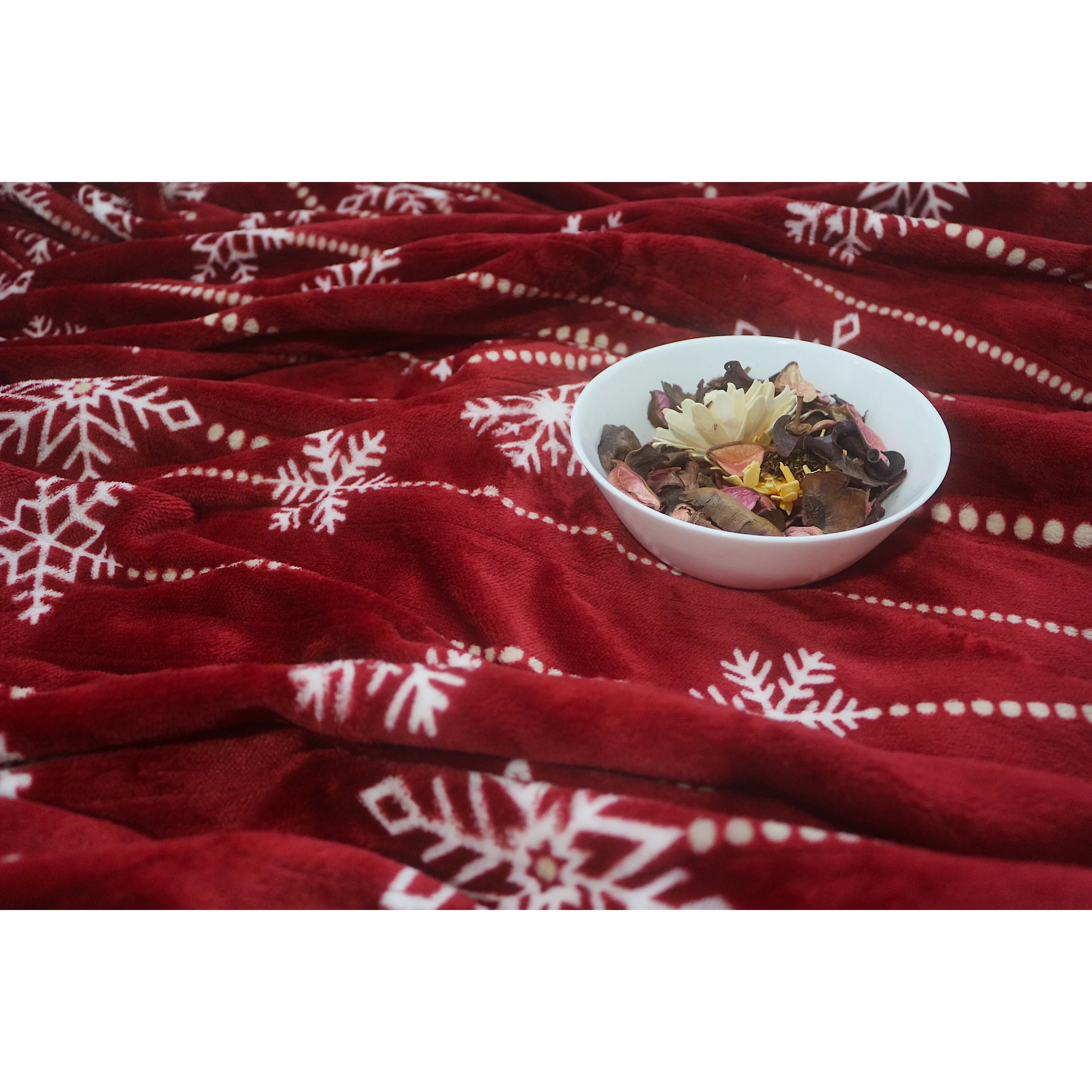 High Quality Red Snowflake Flannel Electric Heating Blanket