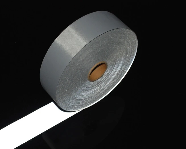 HCSP Hi-vis Gray Reflective T/C Fabric Tape  For Clothing for reflective jacket Glowing in the dark
