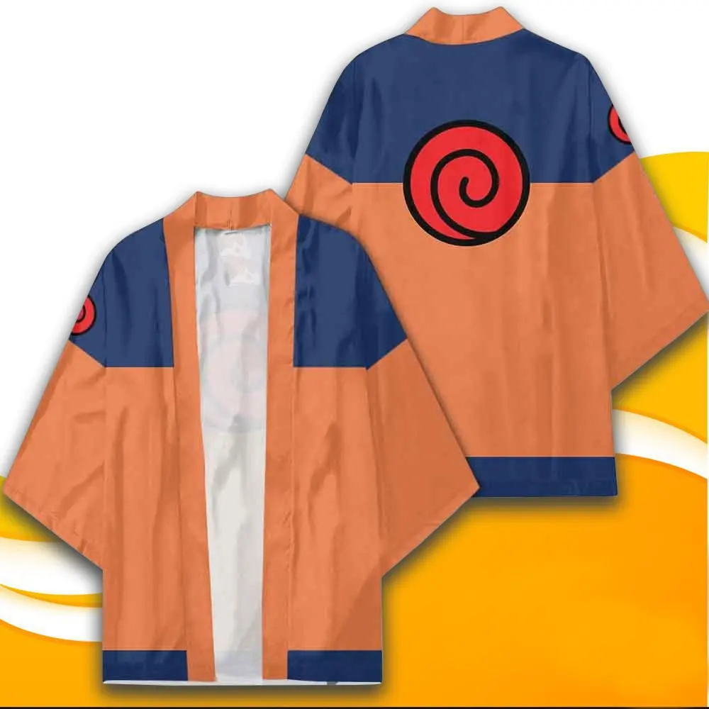 Новый аниме Narutos Ninja Косплей Костюм для Хэллоуина взрослых с цифровой печатью Haori AnimeKimono плащ