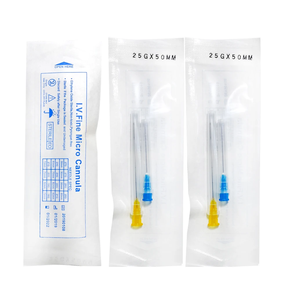 Disposable Hypodermic Needle 18g 23g 25g 27g Canula Micro Blunt Tip Cannula For Breast Body Butts Injection