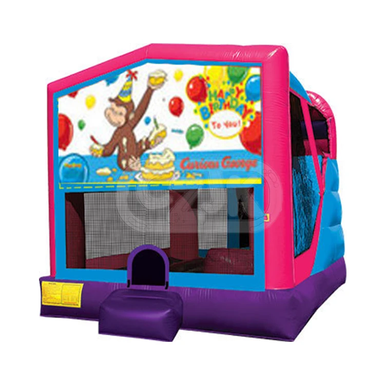 inflatable curious george 5 in 1 jumping castle bounce house bouncer or combo for home baby personal use