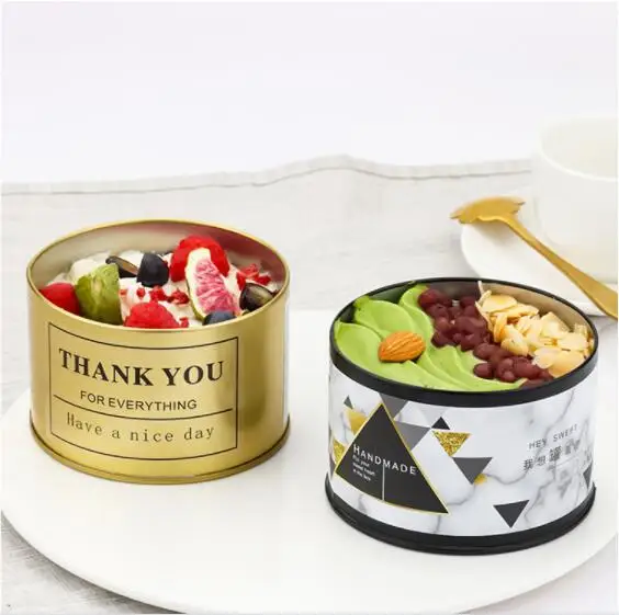 Hot Sale Small Muti Color Round Metal Food Baking  Box Cake Tins