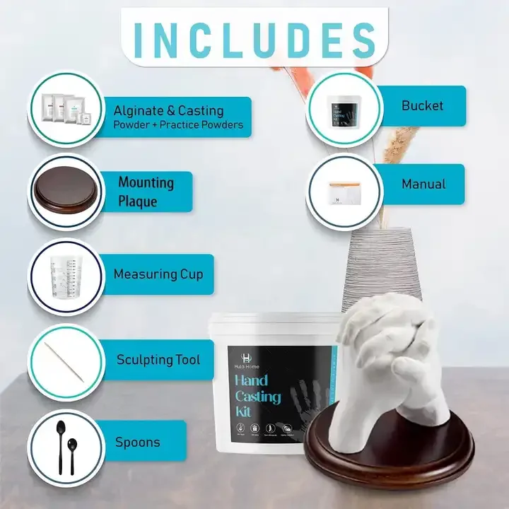 hand casting kit baby alginate impression powder 3d baby hand foot print plaster casting kit family hand casting kit