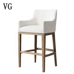Slap-up Elegant contemporary wood counter stool armrest bar stool for Rustic Club bar stools