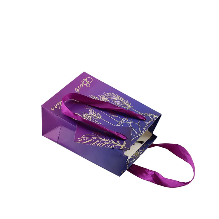 Laser Shiny Gift Bags Holographic Iridescent Thank You Flat Handle Special Paper Bag With Your Own Logo