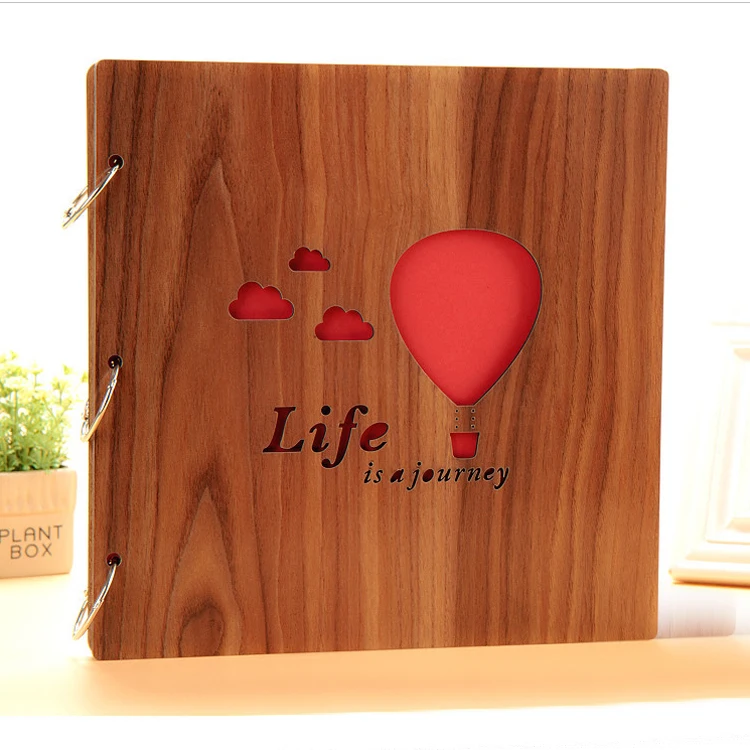 29*29cm Wood Craft Photo Album Square Scrapbook Make Wooden Photo Album Sexy Wood Carved Photo Album with 60 Pages
