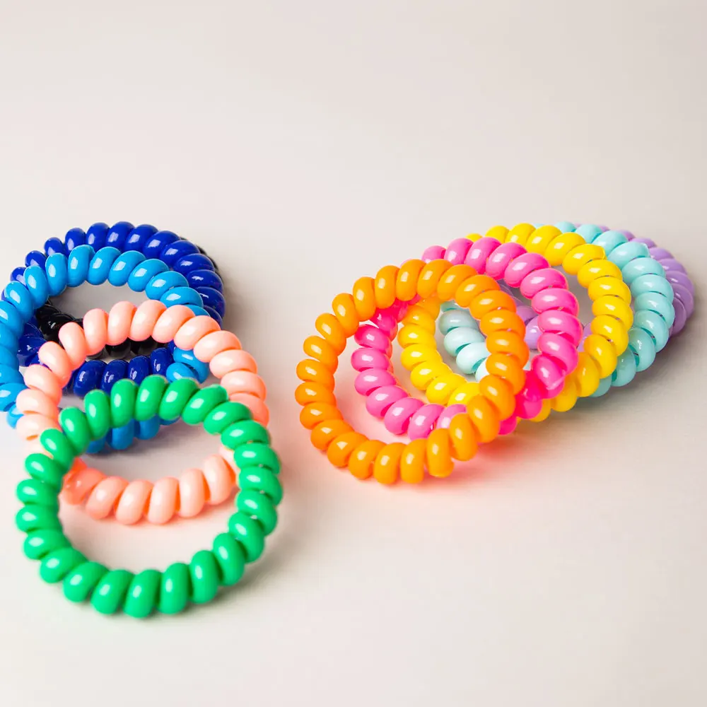 European And American Hot Selling Matte Color Girls Plastic Telephone Wire Hair Tie hairband For Ladies