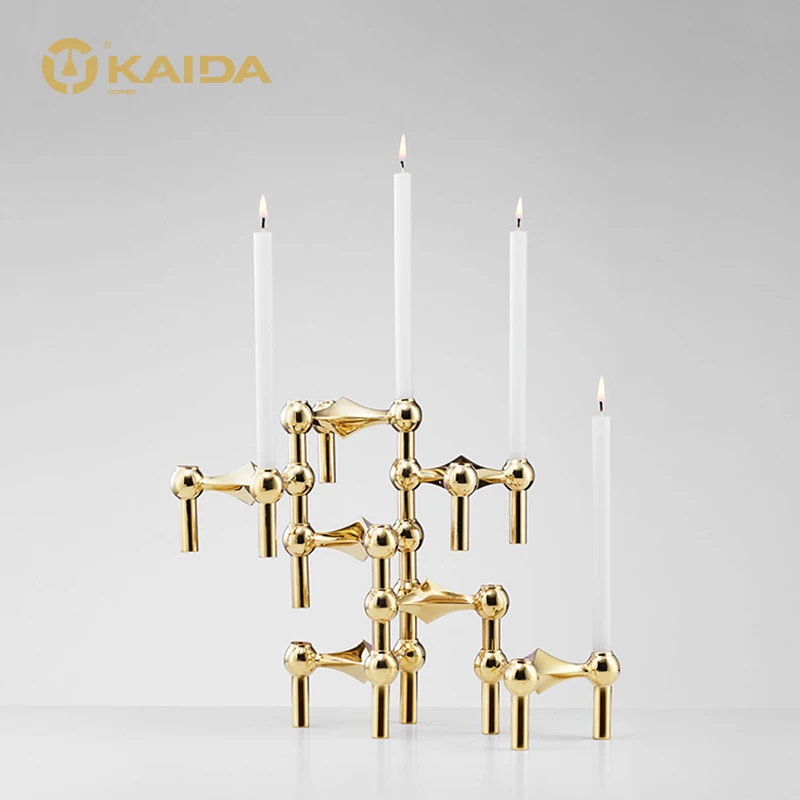 Free Assembly Scandinavian Virtues Minimalist Style Modern Triangle Chrome Candle Holder