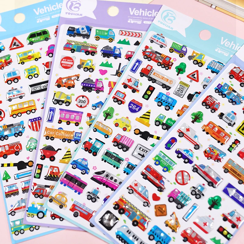 Epoxy resin stickers Vehicle tools Auto car 3D resin epoxy sticker Car fire truck taxi vehicle tools sticker