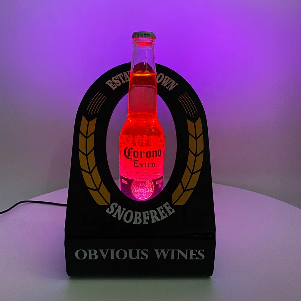 Luxury Design Led Lighted Acrylic Liquor Beer Wine Bottle Exhibition Display Stand Holder Rack Liquor Display for Retail Store