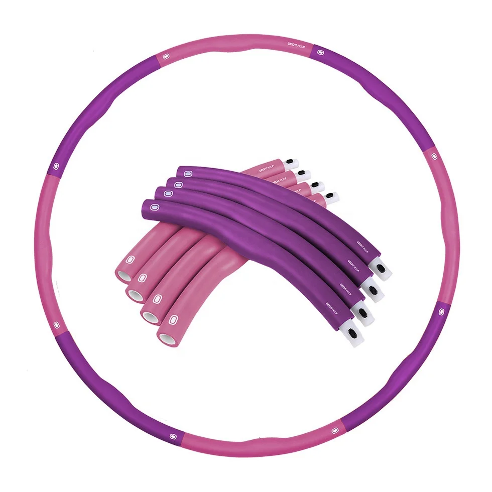 
DELUXE New Arrival Gym Fitness Detachable Portable Plastic Hula Circle Flat Fitness Hoop For Adult Fitness_Hula_Hoop 