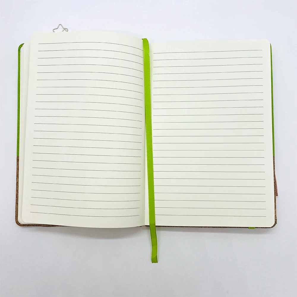 A5 Hardcover Custom Planner PU Leather Connected with Cork Cover Notebook