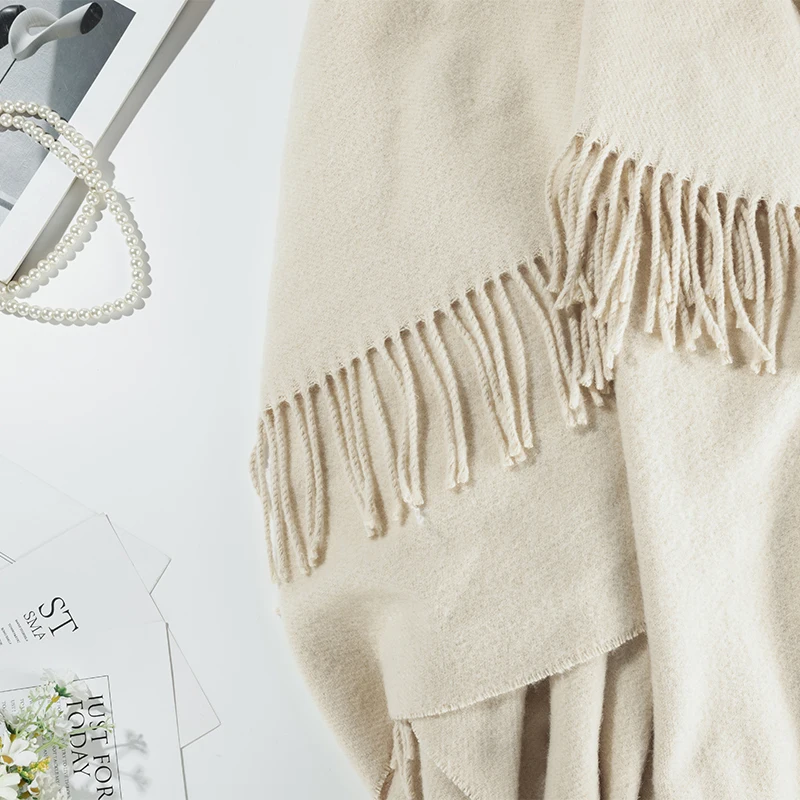 HengTai New Launch 140*200CM wool blanket manufacturer acrylic throw blanket tassel blankets for Home