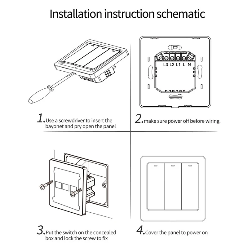 ЕС Великобритания 1/2/3 gang белая пластиковая панель smart tuya wifi переключатель Физическая кнопка Alexa умный настенный светильник без нейтрального переключателя
