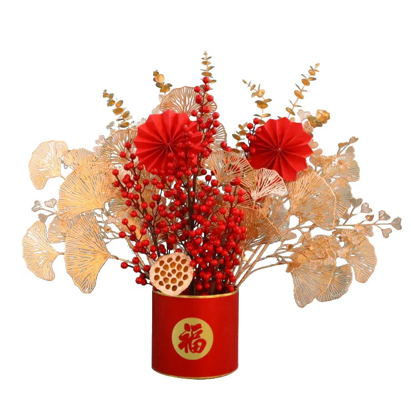 Artificial Leaf Flowers Hot Sale Wedding Decoration Artificial Plastic Golden Leaves For Home