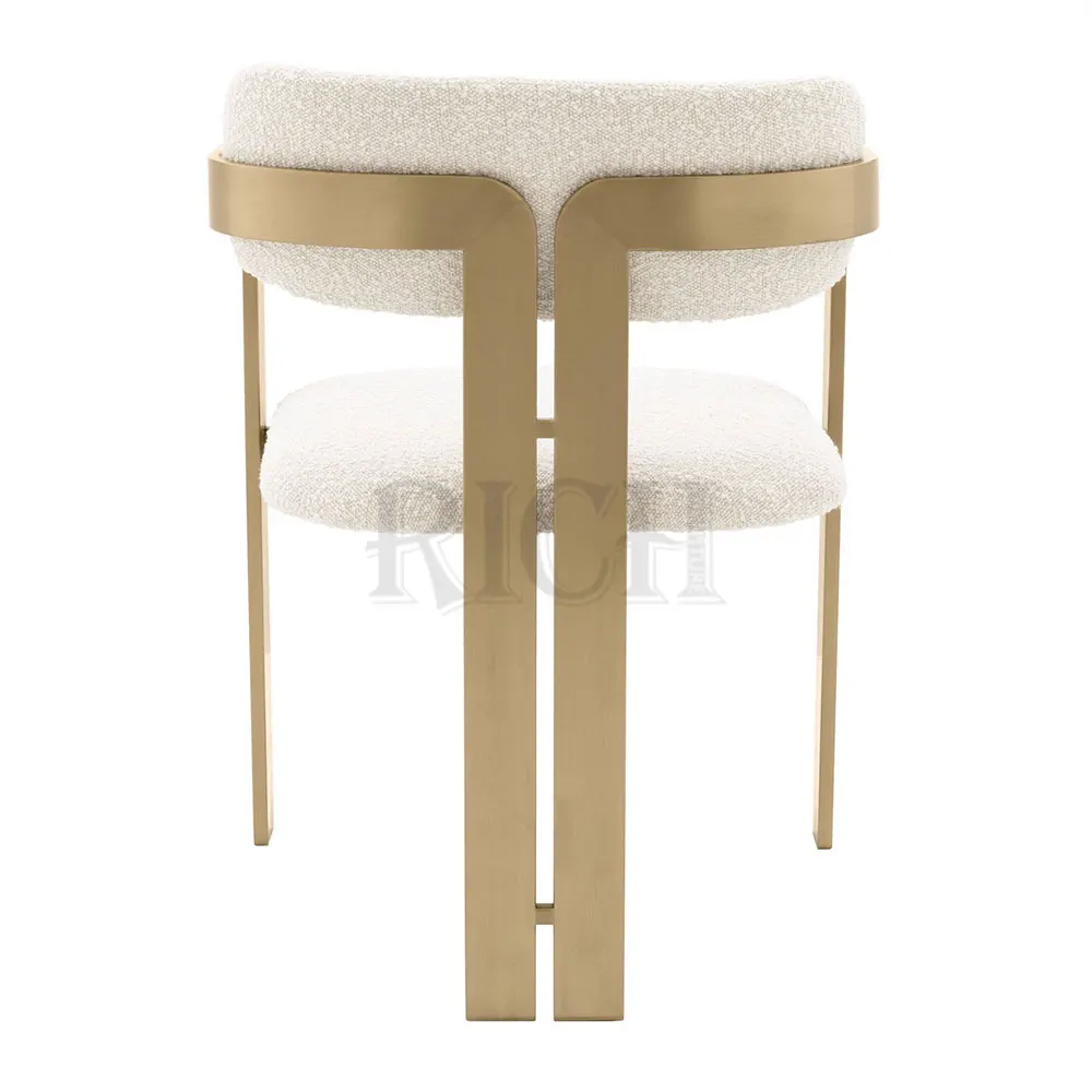 
Mid Century modern Dining chair teddy fabric metal leg dinner chair Furniture Fabric Velvet Restaurant Chair 