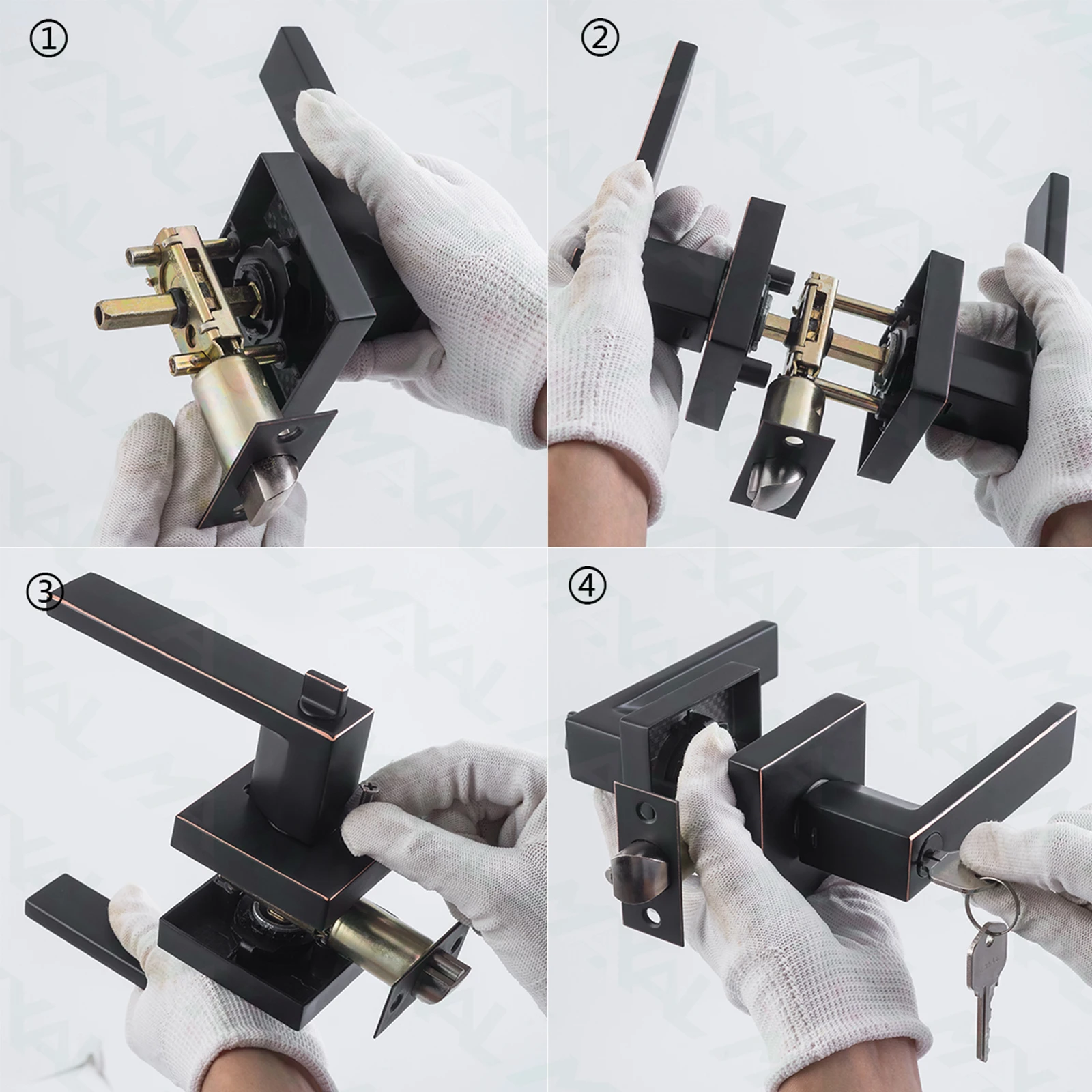 tubular latch black square lever lever door knobs for interior door lock door lever bathroom black