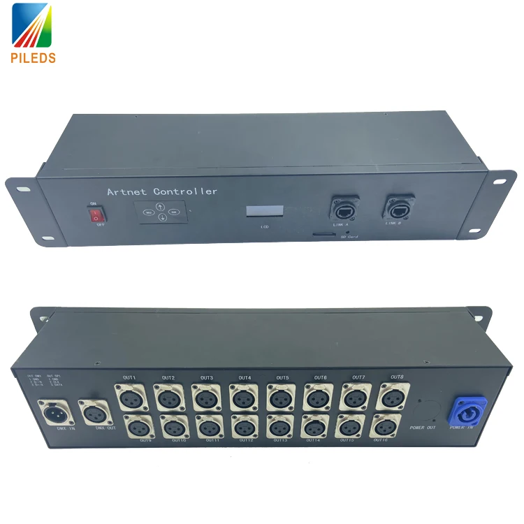 16 ports artnet MADRIXS  dmx spi controller control XLR led rgb stage lighting mi bar pixel bars
