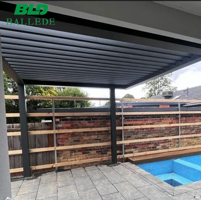 High-End Motorized Aluminum Pergola Roof Kit Patio Cover with Motorized Roof System